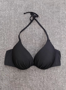 2024新款比基尼泳衣单上衣性感钢托带胸垫小胸聚拢时尚ins风白色