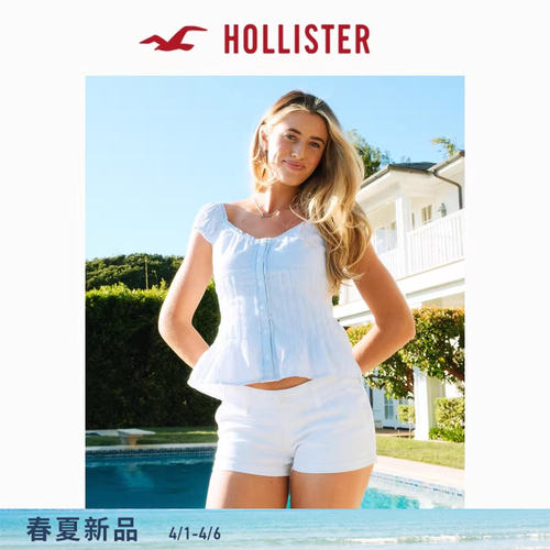 Hollister甜美荷叶边修身