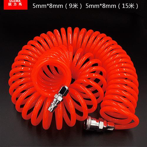 气动弹簧管空压机气泵气管软管伸缩PU螺旋风管带快速接头气线气绳