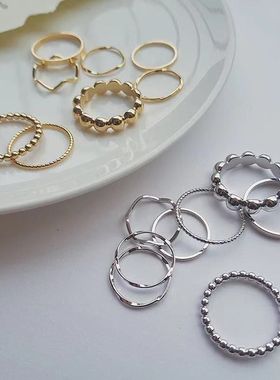 戒指件套红女韩版学生简约戴韩国