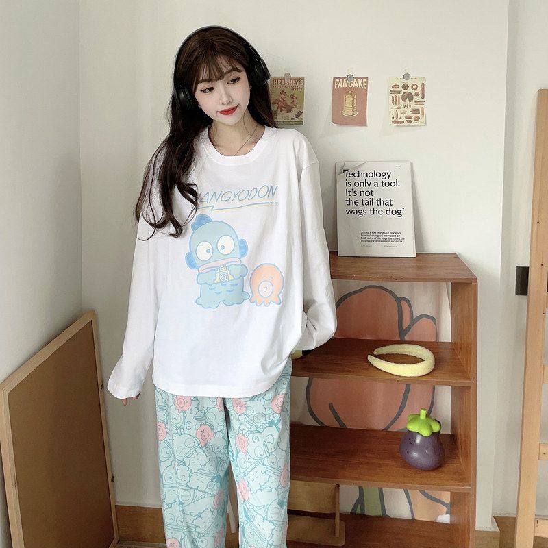 圆领乐ding睡衣春秋季纯棉丑套装同款家居服鱼汉顿休闲可爱女长袖,女士内衣/男士内衣/家居服,睡衣/家居服套装,淘宝优惠券,粉丝福利购,淘宝优惠卷