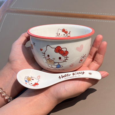 三丽鸥家用陶瓷吃饭米饭碗库洛米2025新款可爱个人专用儿童餐具