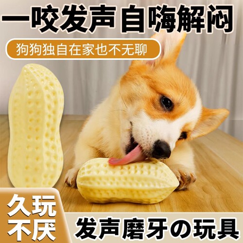 狗狗发声花生玩具自嗨耐咬解闷好物宠物泰迪柯基磨牙棒小型犬幼犬