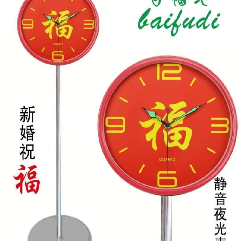 电子钟落地钟简约美落地静音钟金属立地欧式典雅客厅座钟创意铁艺