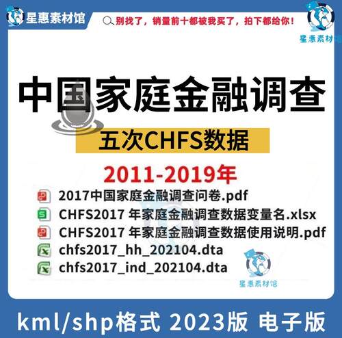 2011-2019年五次中国家庭金融调查CHFS数据问卷汇总stata合集打包