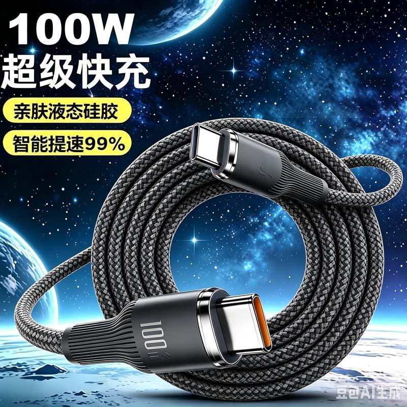 100W超级快充数据线适用苹果15/16系华为Type-c通用手机平板车载充电线