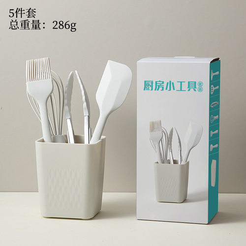 食品级硅胶铲迷你汤勺打蛋器煎铲食物夹硅胶套装防滑烘焙不粘锅