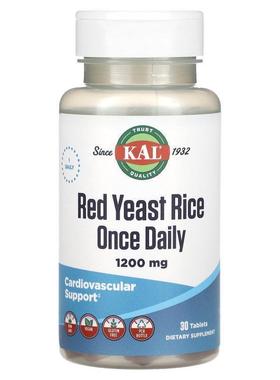 KAL,Red Yeast Rice, 1,200 mg, 30 Tablets