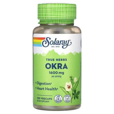 Solaray,True Herbs, Okra, 400 mg, 100 VegCaps