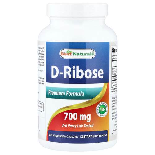 Best Naturals,D-Ribose, 700 mg, 180 Vegetarian Capsules