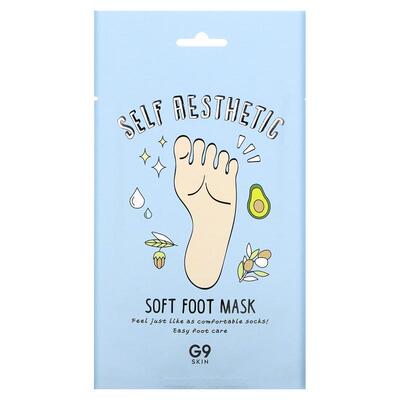 G9skin,Self Aesthetic 嫩足足膜，5 片装，0.40 液量盎司（12 毫