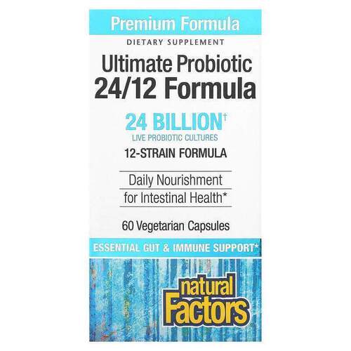 Natural Factors，益生菌24/12配方，240亿CFU，60粒素食胶囊