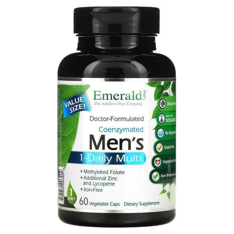 Coenzymated 男性每日 1 次复合维生素，60 粒素食胶囊