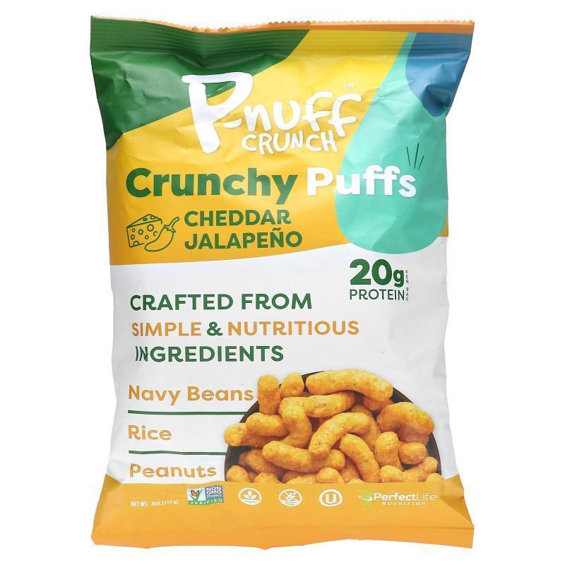 P-Nuff,Crunch, Crunchy Puffs, Cheddar Jalapeño, 4 oz (113 g)