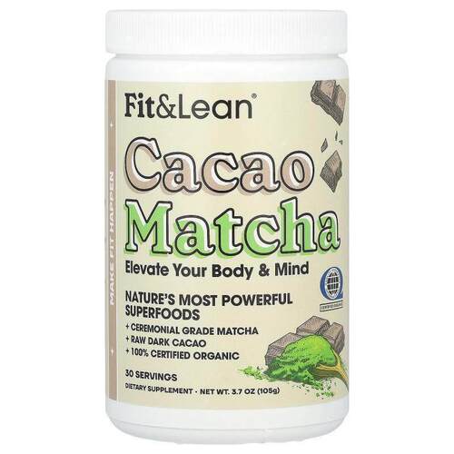 Fit &amp;amp; Lean,Cacao Matcha, 3.7 oz (105 g)