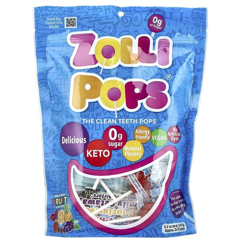 Zollipops有益于牙齿健康天然成分棒棒糖不易蛀牙儿童零食安心护