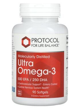 Ultra Omega-3，500 EPA/250 DHA，90 粒软凝胶