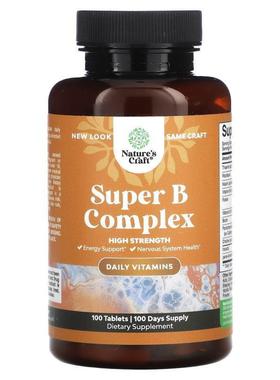 Natures Craft,Super B Complex, High Strength, 100 Tablets
