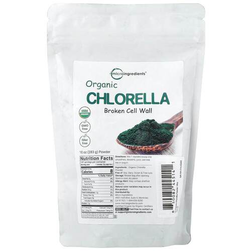 Micro Ingredients,Organic Chlorella Broken Cell Wall, 10 oz