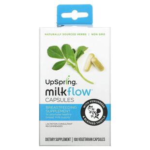 UpSpring,Milkflow，胡芦巴+祝福蓟，100 粒素食胶囊