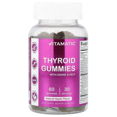 Vitamatic,含碘和海带的甲状腺支持软糖，苹果味，60 粒软糖