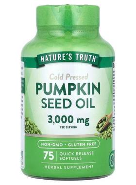 Nature's Truth,Pumpkin Seed Oil, Cold Pressed, 3,000 mg, 75