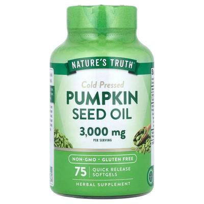 Nature's Truth,Pumpkin Seed Oil, Cold Pressed, 3,000 mg, 75