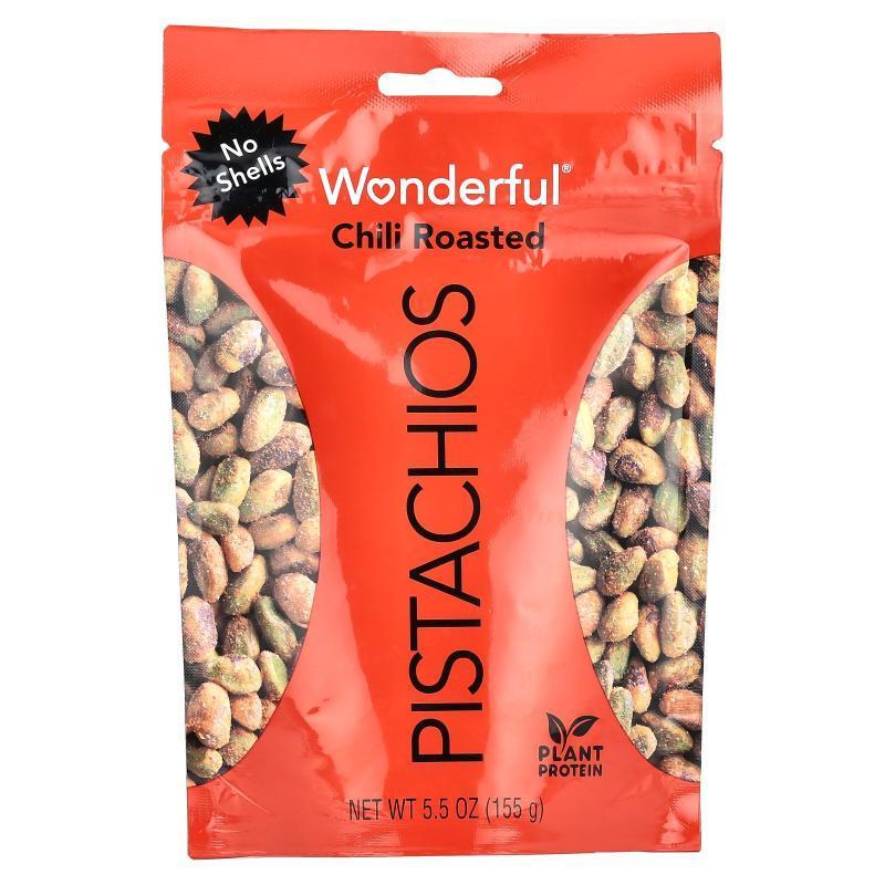 Wonderful Pistachios,Chili Roasted, No Shells, 5.5 oz (155 g
