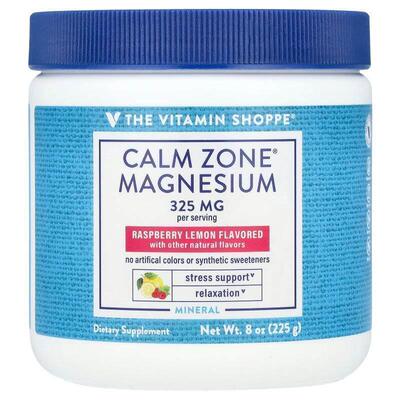 The Vitamin Shoppe,Calm Zone®，镁，覆盆子柠檬，8 盎司（225