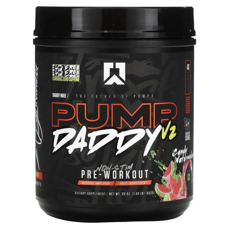 Ryse Supps,Pump Daddy V2, Non-Stim Pre-Workout, Candy Waterm