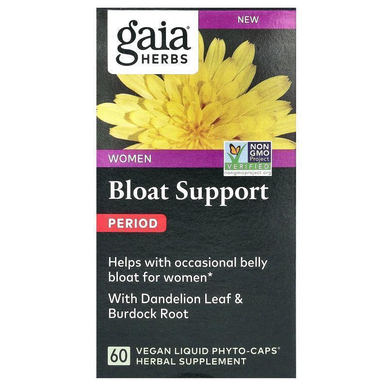 Gaia Herbs,Women, Bloat Support, Period, 60 Vegan Liquid Phy