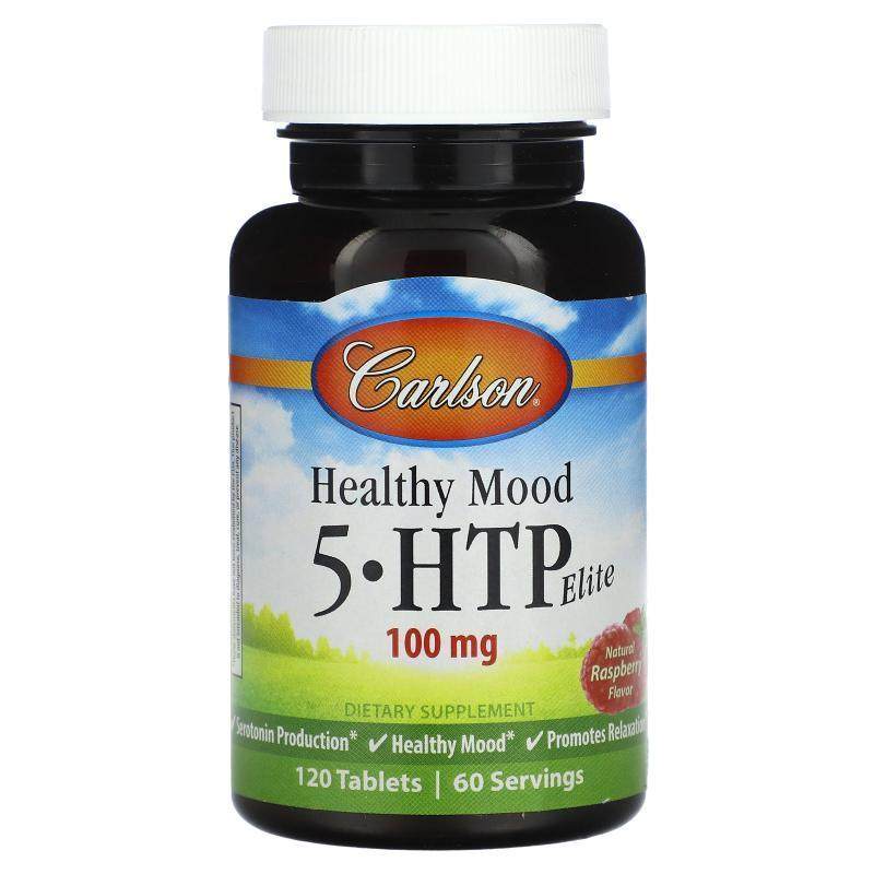 Carlson,Healthy Mood, 5-HTP Elite, Natural Raspberry, 50 mg,