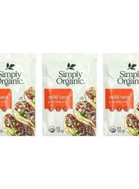 Simply Organic,Mild Taco Seasoning Mix, 3 Packets, 1 oz (28