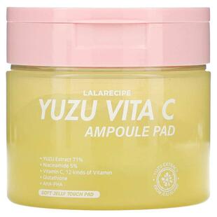 Lalarecipe,Yuzu Vita C Ampoule Pad, Illuminating Beauty Mask