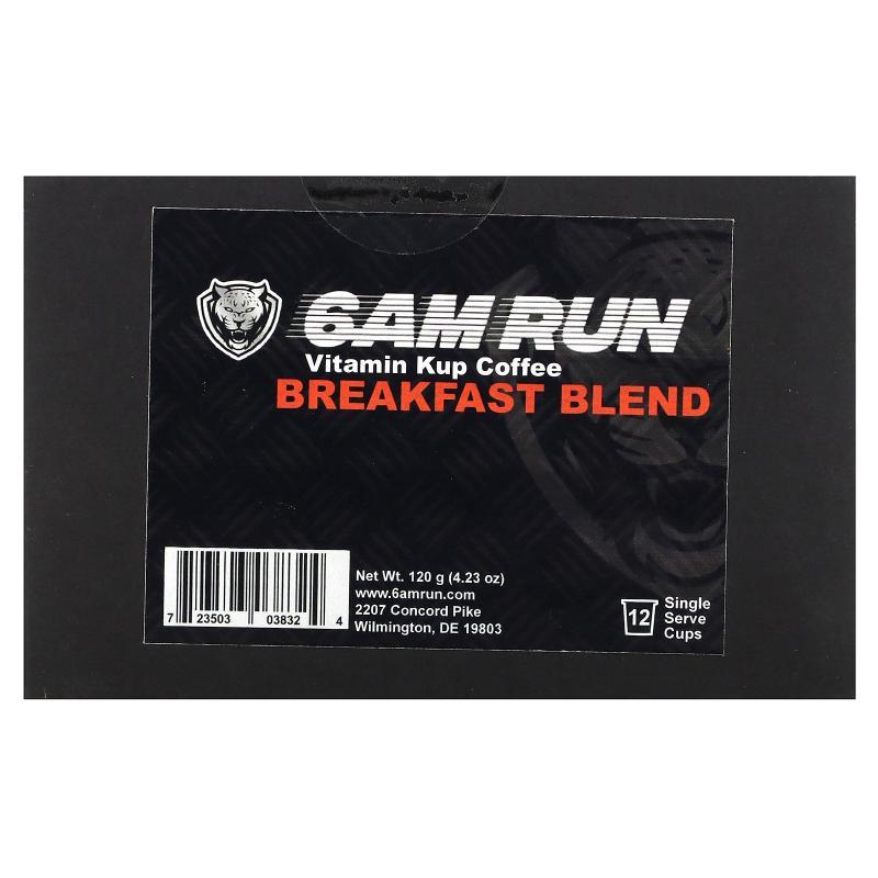 6AM Run,Vitamin Kup Coffee, Breakfast Blend, Decaf, 12 Singl
