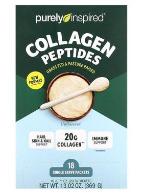 Purely Inspired,胶原蛋白肽，原味，18 个单份包装，每包 0.71 2