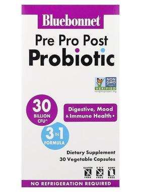Bluebonnet Nutrition,Pre, Pro, Post Probiotic, 30 Vegetable