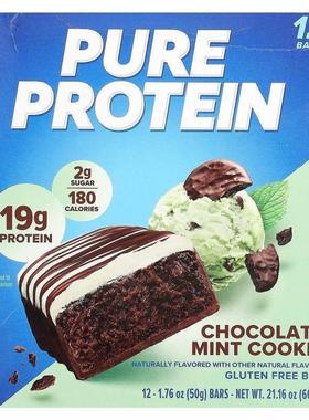 纯蛋白,Gluten Free Bar, Chocolate Mint Cookie , 12 Bars, 1.7