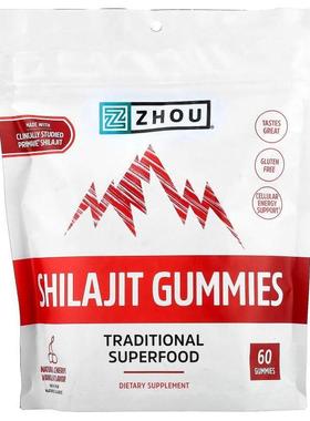 Zhou Nutrition,Shilajit Gummies, Natural Cherry Vanilla, 60