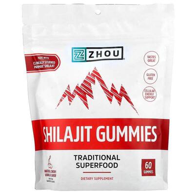 Zhou Nutrition,Shilajit Gummies, Natural Cherry Vanilla, 60