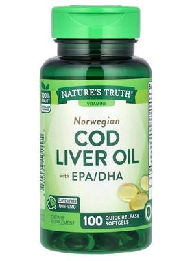 Nature's Truth,Norwegian Cod Liver Oil with EPA/DHA, 100 Qui