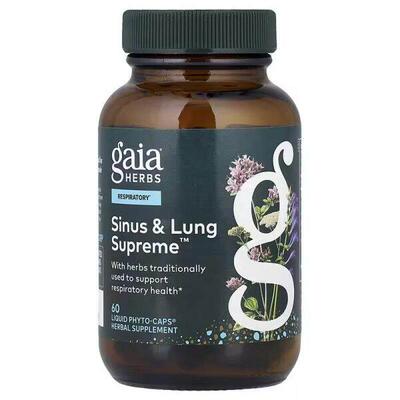 Gaia Herbs,优质鼻窦和肺部支持配方，60 粒全素液体 Phyto-Caps