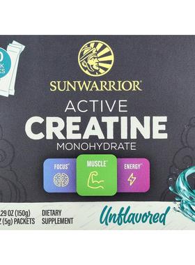 太阳勇士,Active Creatine Monohydrate, Unflavored, 30 Packets