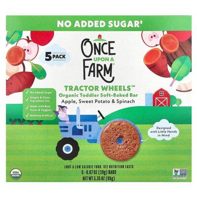 Tractor Wheels™有机幼儿软烤棒苹果甘薯和菠菜味5 包