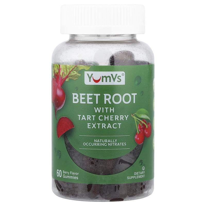 YumVs,Beet Root With Tart Cherry Extract Gummies, Berry, 60