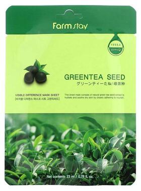 Farmstay,Visible Difference Beauty Mask Sheet, Greentea Seed