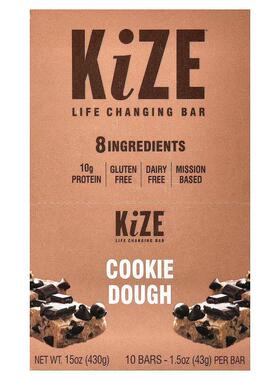 KiZE Life Changing Bar,Cookie Dough, 10 Bars, 1.5 oz (43 g)
