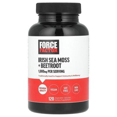 Force Factor,Irish Sea Moss + Beetroot, 120 Vegetable Capsul