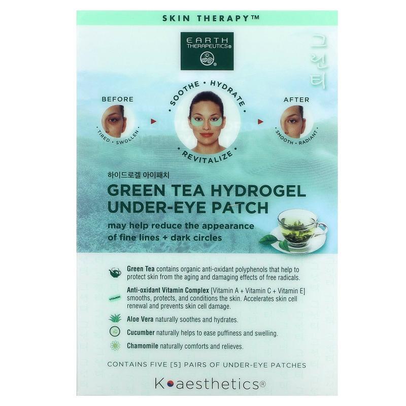Earth Therapeutics,Green Tea Hydrogel Under-Eye Patch, 5 Pai