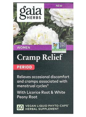 Gaia Herbs,Women, Cramp Relief, Period, 60 Vegan Liquid Phyt